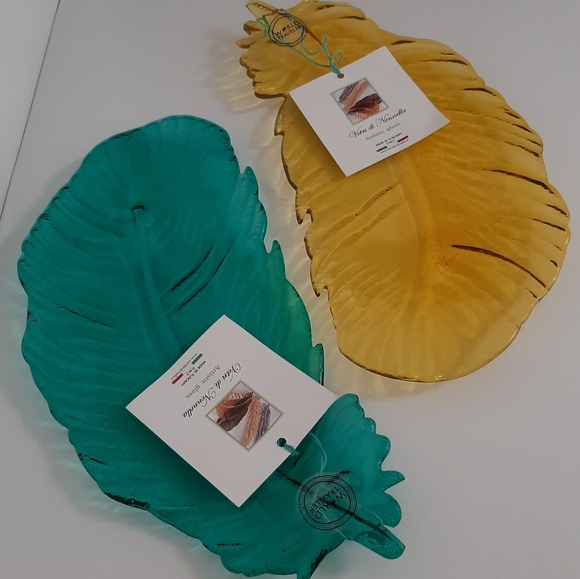Vetri di Nennella Artistic Glass Leaf Plates, Trinket dish - Picture 5 of 16